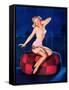 Sleepy-Time Girl Pin-Up c1940s-Gil Elvgren-Framed Stretched Canvas