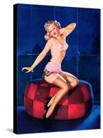 Sleepy-Time Girl Pin-Up c1940s-Gil Elvgren-Stretched Canvas