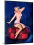 Sleepy-Time Girl Pin-Up c1940s-Gil Elvgren-Mounted Art Print