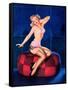 Sleepy-Time Girl Pin-Up c1940s-Gil Elvgren-Framed Stretched Canvas