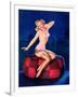 Sleepy-Time Girl Pin-Up c1940s-Gil Elvgren-Framed Art Print