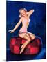 Sleepy-Time Girl Pin-Up c1940s-Gil Elvgren-Mounted Art Print