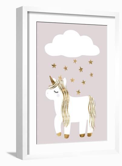 Sleepy Unicorn Collection B-Victoria Barnes-Framed Art Print