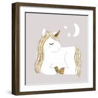 Sleepy Unicorn II-Victoria Barnes-Framed Art Print