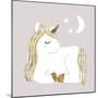 Sleepy Unicorn II-Victoria Barnes-Mounted Art Print