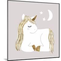 Sleepy Unicorn II-Victoria Barnes-Mounted Art Print