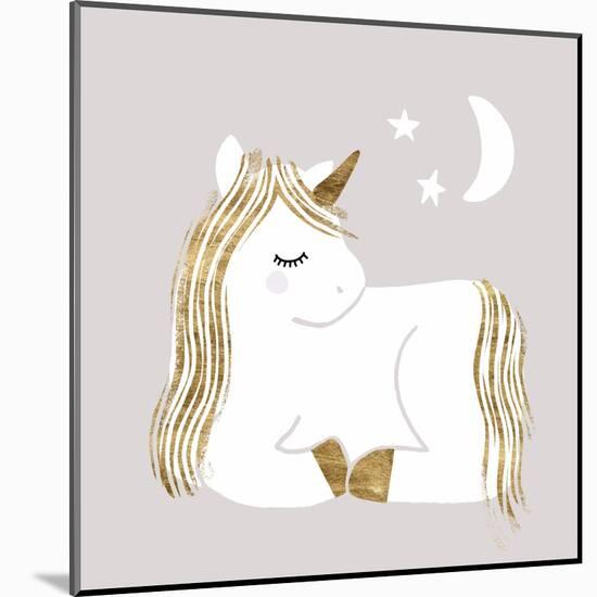Sleepy Unicorn II-Victoria Barnes-Mounted Art Print
