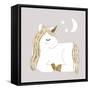 Sleepy Unicorn II-Victoria Barnes-Framed Stretched Canvas