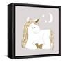 Sleepy Unicorn II-Victoria Barnes-Framed Stretched Canvas