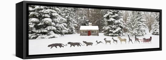 Sleigh in the Snow, Farmington Hills, Michigan ‘09-Monte Nagler-Framed Stretched Canvas