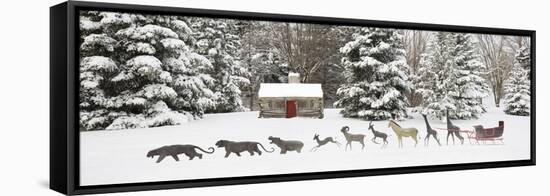 Sleigh in the Snow, Farmington Hills, Michigan ‘09-Monte Nagler-Framed Stretched Canvas