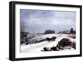 Sleigh in Winter, 1832-Thomas Birch-Framed Giclee Print