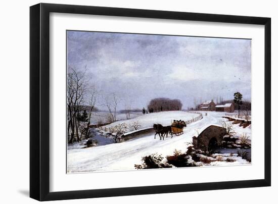 Sleigh in Winter, 1832-Thomas Birch-Framed Giclee Print