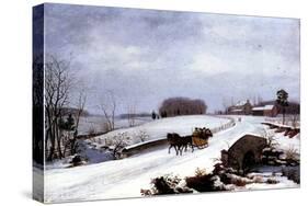 Sleigh in Winter, 1832-Thomas Birch-Stretched Canvas