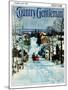 "Sleigh on Snowy Village Street," Country Gentleman Cover, February 1, 1931-Walter Baum-Mounted Giclee Print