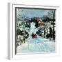 "Sleigh on Snowy Village Street,"February 1, 1931-Walter Baum-Framed Giclee Print