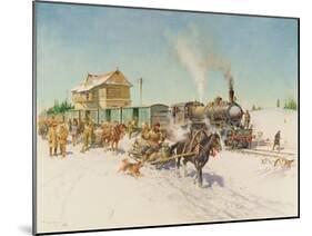 Sleigh Post, 1978 (Oil on Canvas)-Terence Cuneo-Mounted Giclee Print