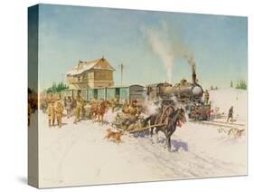 Sleigh Post, 1978 (Oil on Canvas)-Terence Cuneo-Stretched Canvas