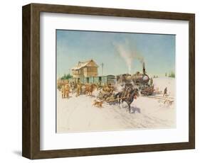 Sleigh Post, 1978 (Oil on Canvas)-Terence Cuneo-Framed Giclee Print