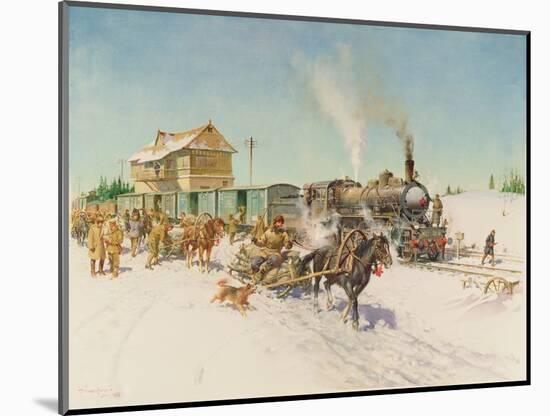Sleigh Post, 1978 (Oil on Canvas)-Terence Cuneo-Mounted Giclee Print