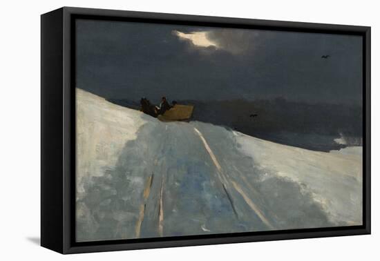 Sleigh Ride, C.1890-95 (Oil on Canvas)-Winslow Homer-Framed Stretched Canvas