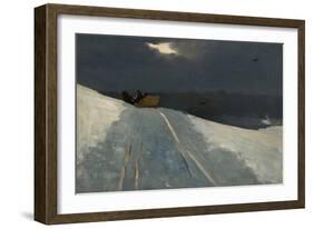 Sleigh Ride, C.1890-95 (Oil on Canvas)-Winslow Homer-Framed Giclee Print