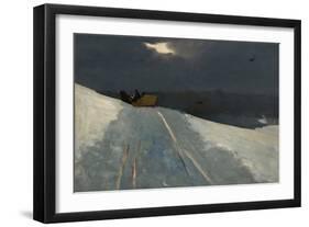 Sleigh Ride, C.1890-95 (Oil on Canvas)-Winslow Homer-Framed Giclee Print