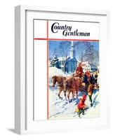 "Sleigh Ride Through Town," Country Gentleman Cover, December 1, 1939-William Meade Prince-Framed Premium Giclee Print