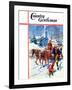 "Sleigh Ride Through Town," Country Gentleman Cover, December 1, 1939-William Meade Prince-Framed Giclee Print