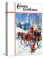 "Sleigh Ride Through Town," Country Gentleman Cover, December 1, 1939-William Meade Prince-Stretched Canvas