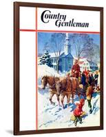 "Sleigh Ride Through Town," Country Gentleman Cover, December 1, 1939-William Meade Prince-Framed Premium Giclee Print