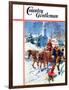 "Sleigh Ride Through Town," Country Gentleman Cover, December 1, 1939-William Meade Prince-Framed Premium Giclee Print