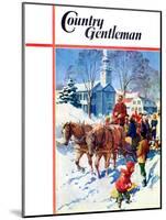 "Sleigh Ride Through Town," Country Gentleman Cover, December 1, 1939-William Meade Prince-Mounted Giclee Print