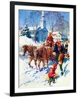 "Sleigh Ride Through Town,"December 1, 1939-William Meade Prince-Framed Giclee Print