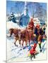 "Sleigh Ride Through Town,"December 1, 1939-William Meade Prince-Mounted Giclee Print