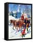 "Sleigh Ride Through Town,"December 1, 1939-William Meade Prince-Framed Stretched Canvas