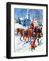 "Sleigh Ride Through Town,"December 1, 1939-William Meade Prince-Framed Giclee Print