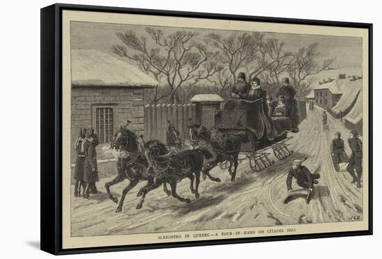 Sleighing in Quebec, a Four-In-Hand on Citadel Hill-John Charles Dollman-Framed Stretched Canvas