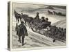 Sleighing Parties Taken in Tow Up Hill at Davos Platz-Henri Lanos-Stretched Canvas
