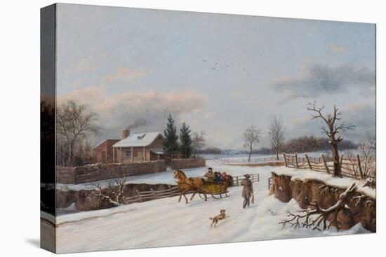 Sleighing Scene Near Philadelphia, 1841-Thomas Birch-Stretched Canvas