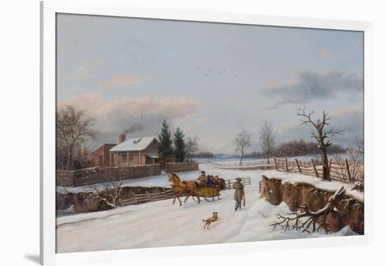 Sleighing Scene Near Philadelphia, 1841-Thomas Birch-Framed Giclee Print