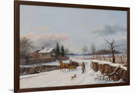 Sleighing Scene Near Philadelphia, 1841-Thomas Birch-Framed Giclee Print