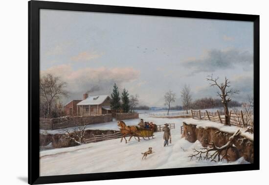 Sleighing Scene Near Philadelphia, 1841-Thomas Birch-Framed Giclee Print