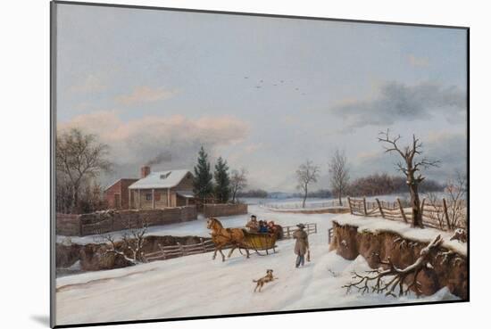 Sleighing Scene Near Philadelphia, 1841-Thomas Birch-Mounted Premium Giclee Print