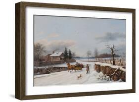 Sleighing Scene Near Philadelphia, 1841-Thomas Birch-Framed Giclee Print