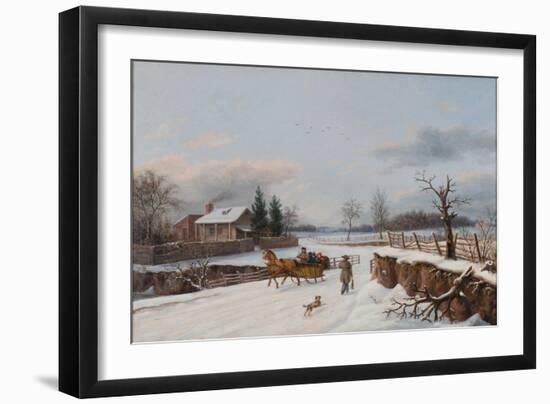 Sleighing Scene Near Philadelphia, 1841-Thomas Birch-Framed Giclee Print