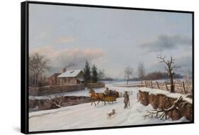 Sleighing Scene Near Philadelphia, 1841-Thomas Birch-Framed Stretched Canvas