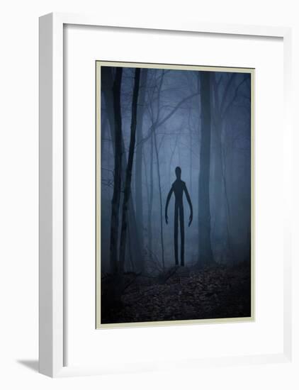 Slender Man In Woods-null-Framed Poster