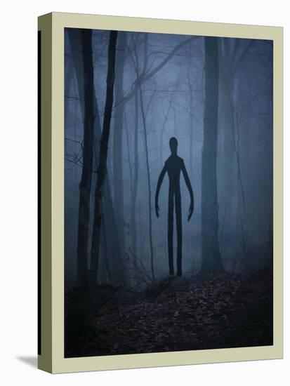 Slender Man In Woods-null-Stretched Canvas