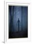 Slender Man In Woods-null-Framed Art Print